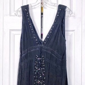 Glam souls black beaded silk dress